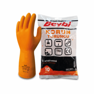 Rukavice KORUN zašt.hemijske,latex,flokirane,EN388:1110X,EN ISO374KNO